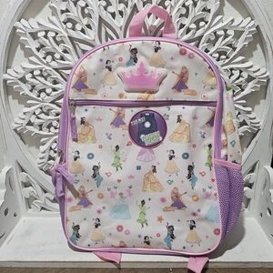 NEW Disney Princess Theme Kids Backpack Light Up Crown Design Pink and Purple